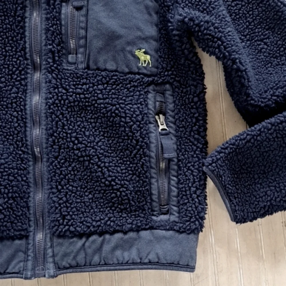 Vintage Abercrombie & Fitch Zip Chunky Original Authentic Sherpa Fleece Jacket - Picture 4 of 8